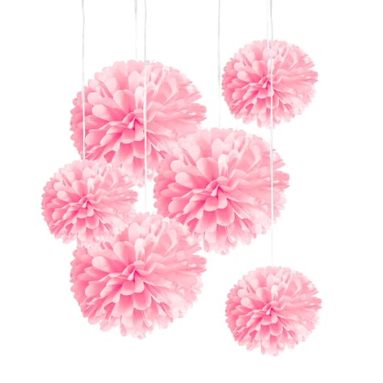 12 Pack: Light Pink Paper Pom Poms by Celebrate It™